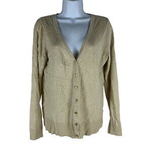 212 Collection Womens Gold Button-Front Cardigan Sweater Size M
